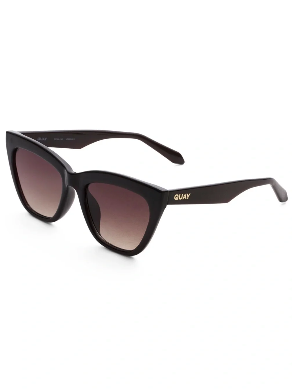 QUAY For Keeps Sunglasses Espresso Frame Brown Gradient Lens Cateye NEW